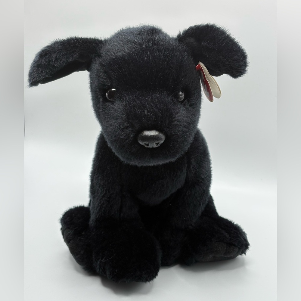 2004 Ty Classic Plush TUGGER Black Lab Dog Puppy Red Collar 11"  W/Tags Vintage